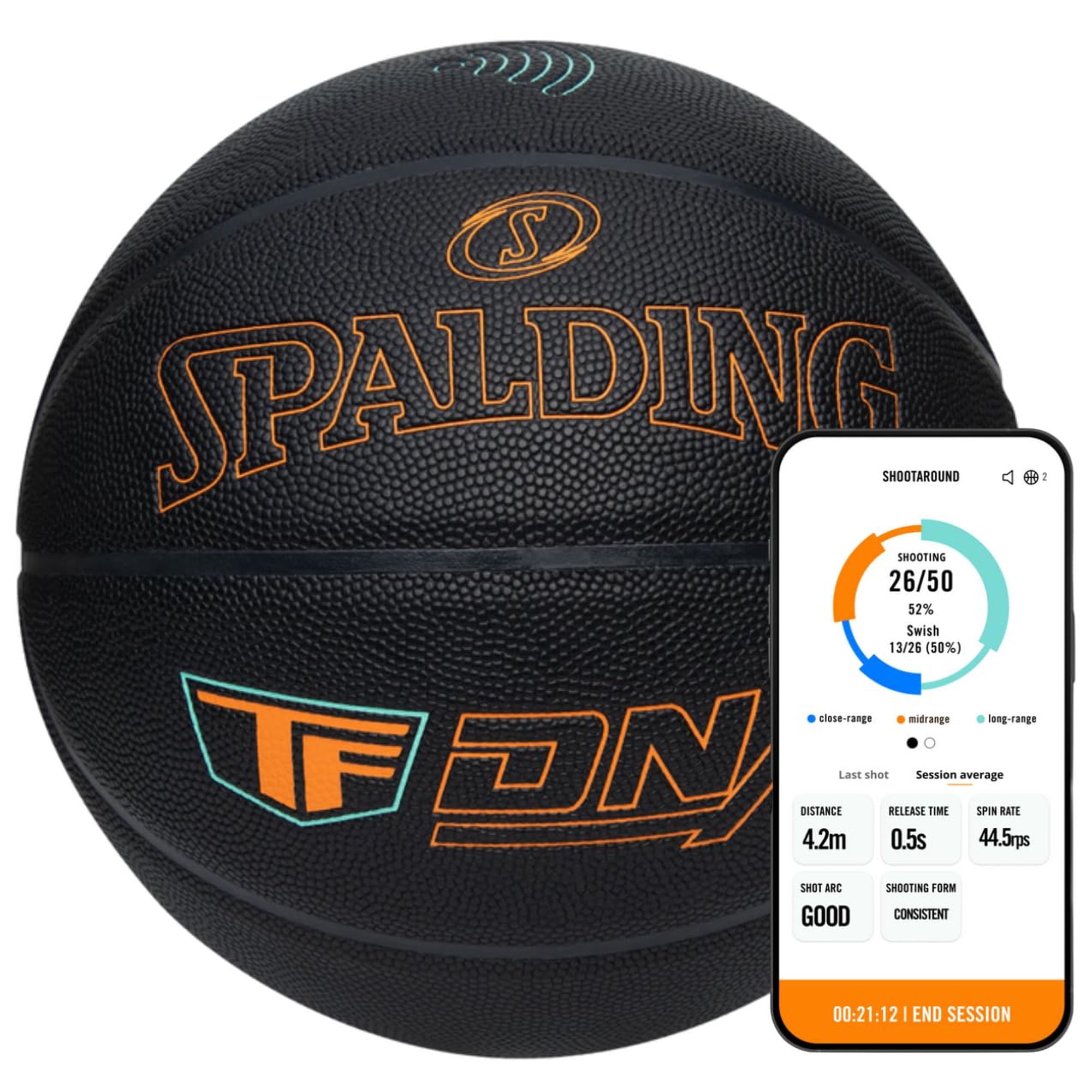 Basketball Spalding Tf Dna Smart + 1 Año De Suscripción A La Aplicación