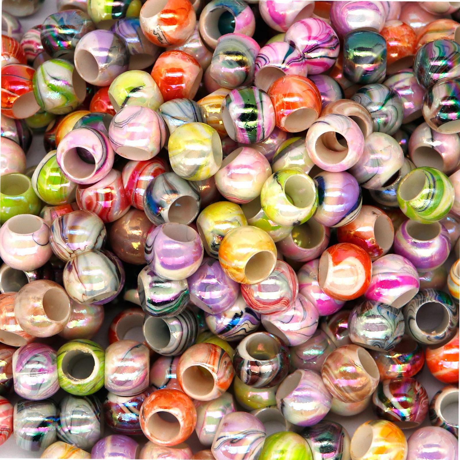 Ioensy - Kit De 100 Piezas De Cuentas De Poni, Adornos De Cuentas Para El Cabello, Manualidades, Fabricación De Joyas