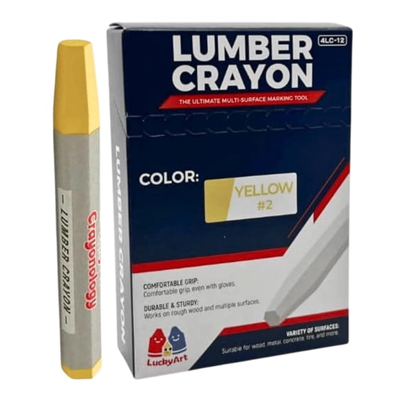 Crayones para madera Lucky Art Crayonology amarillos, paquete de 12