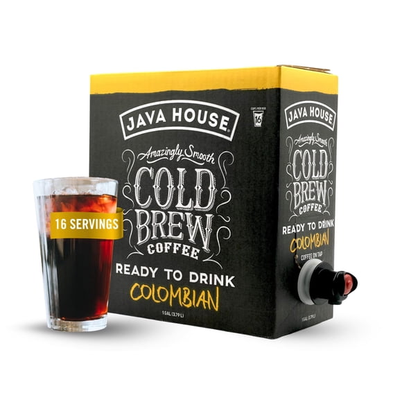 Cold Brew Coffee Java House, caja de 1 galón, 100% arábica