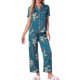thumbnail image 2 of INSPIRE CHIC Conjunto de Pijama de Satén para Mujeres Regreso a Clases, Top de Manga Corta de Seda Floral y Pantalones 2 Piezas Pijamas S Azul Brillante, 2 of 6