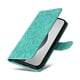 thumbnail image 4 of Funda tipo cartera FOXDOCK para iPhone 16 Pro , diseño girasol en relieve, cuero PU, cierre magnético, soporte y tarjetero, 4 of 5