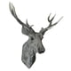 thumbnail image 2 of 3D Deer Head Cornamentas Arte De La Pared Estatua Pegatinas Decoración Del Hogar Gris, 2 of 5