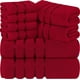 thumbnail image 1 of Juego de toallas Utopia Towels, 8 unidades, 600 g/m², algodón hilado en anillos, rojo, 1 of 9