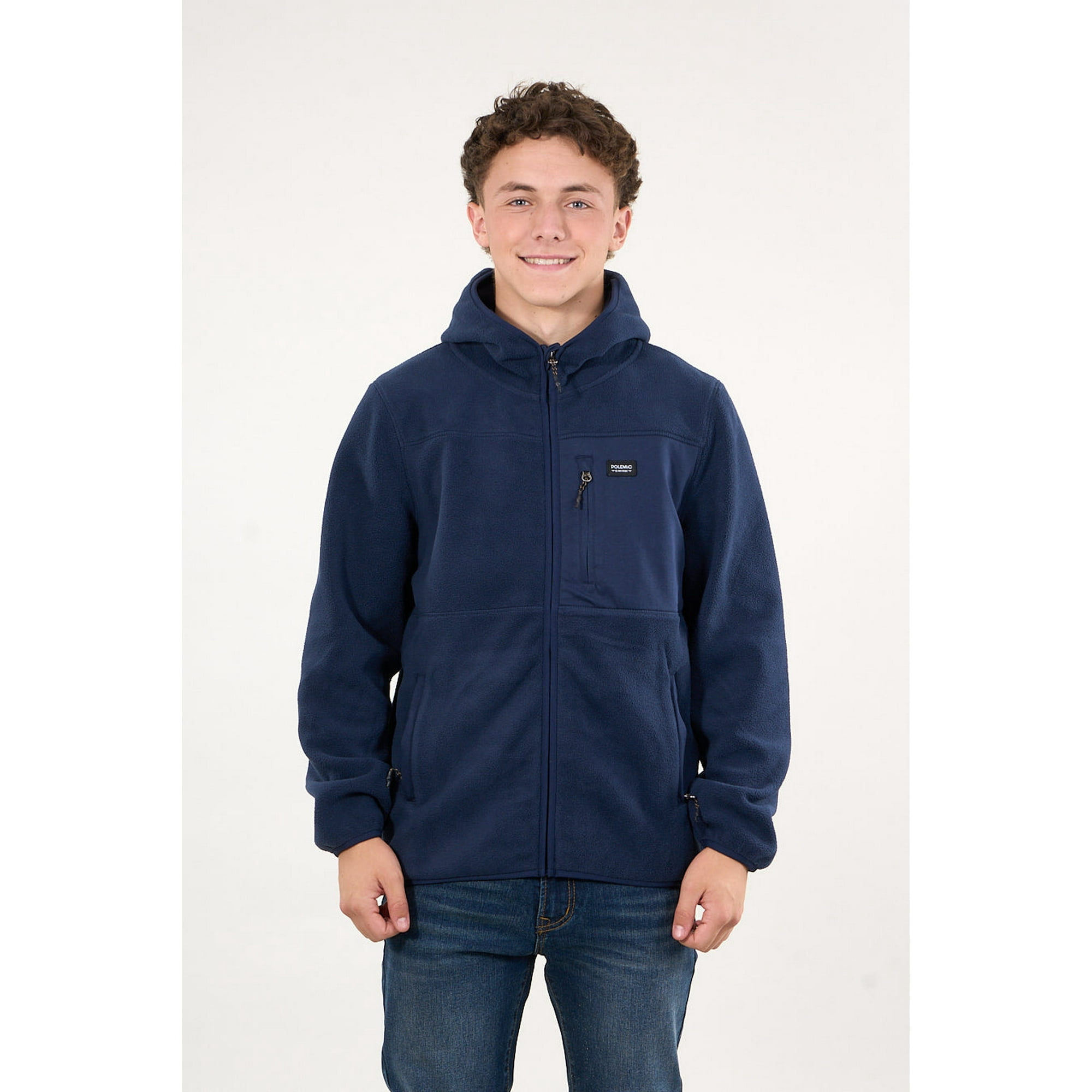 Polemic - Poleron Micropolar Full Zipper Y Gorro Azul Wi8306 Junior