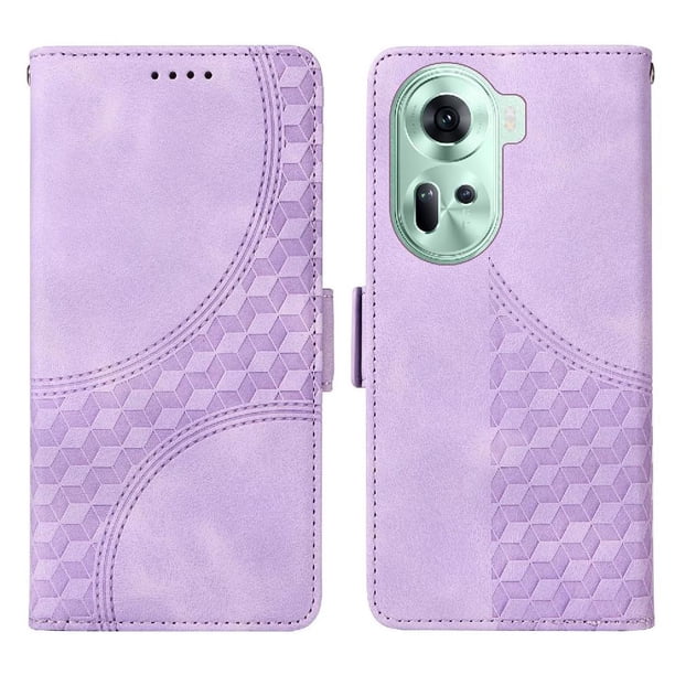 Carcasa FOXDOCK OPPO Reno 11 5G de cuero PU, diseño acolchado clásico, protección contra caídas y rayones