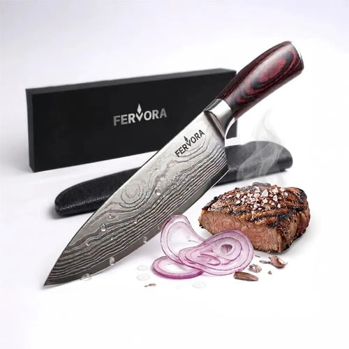 Cuchillo Chef 18 Cm Fervora Profesional Acero 3cr13 Japones Gris
