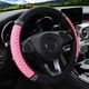 thumbnail image 2 of Funda para volante de coche con diamantes de imitación en color tridimensional bordados en cuero sin anillo interior, adecuada para mujeres de 14,5 a 15 pulgadas, 2 of 5