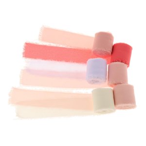 Magideal - Cinta De Seda Con Flecos Bordes Deshilachados Coloridos Cintas Costura Cintas De Gasa Para Manualidades De Bricolaje Festival Fajas Nupciales Ramos De