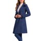 thumbnail image 4 of Abrigo de Trinchera de Imitación de Gamuza para Mujer Clásico 2026 Otoño Invierno Doble Botonadura XS Azul Oscuro, 4 of 6