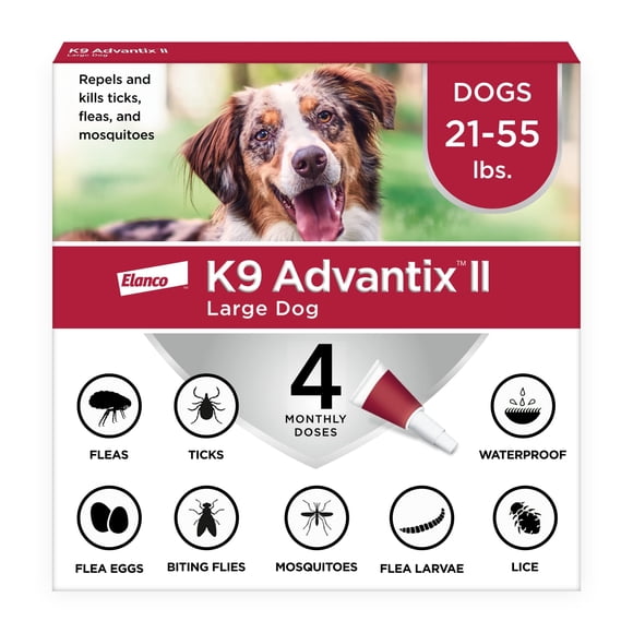 Tratamiento para pulgas, garrapatas y mosquitos K9 Advantix II para perros grandes