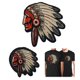 thumbnail image 1 of Parche HinchJone Cabeza de Jefe Indio con Plumas – Pack de 2, 1 of 7
