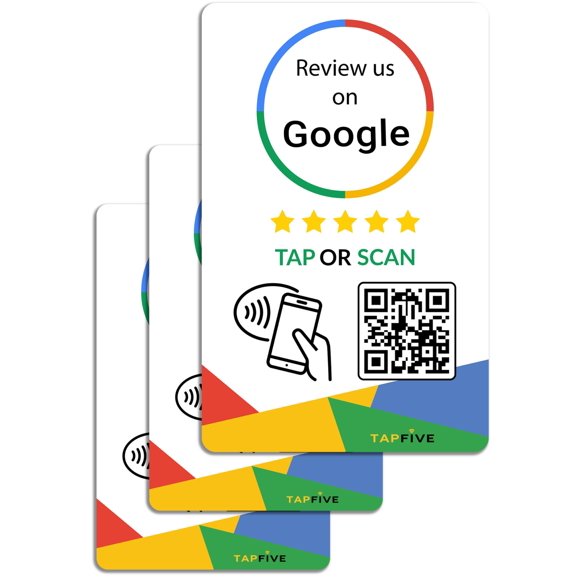 Tarjetas TapSnap para reseñas de Google 3 unidades NFC y QR