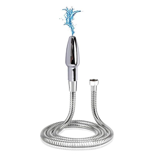 Sistema de limpieza profunda para ducha XSEXO con manguera de ducha de 59 pulgadas (plateado)