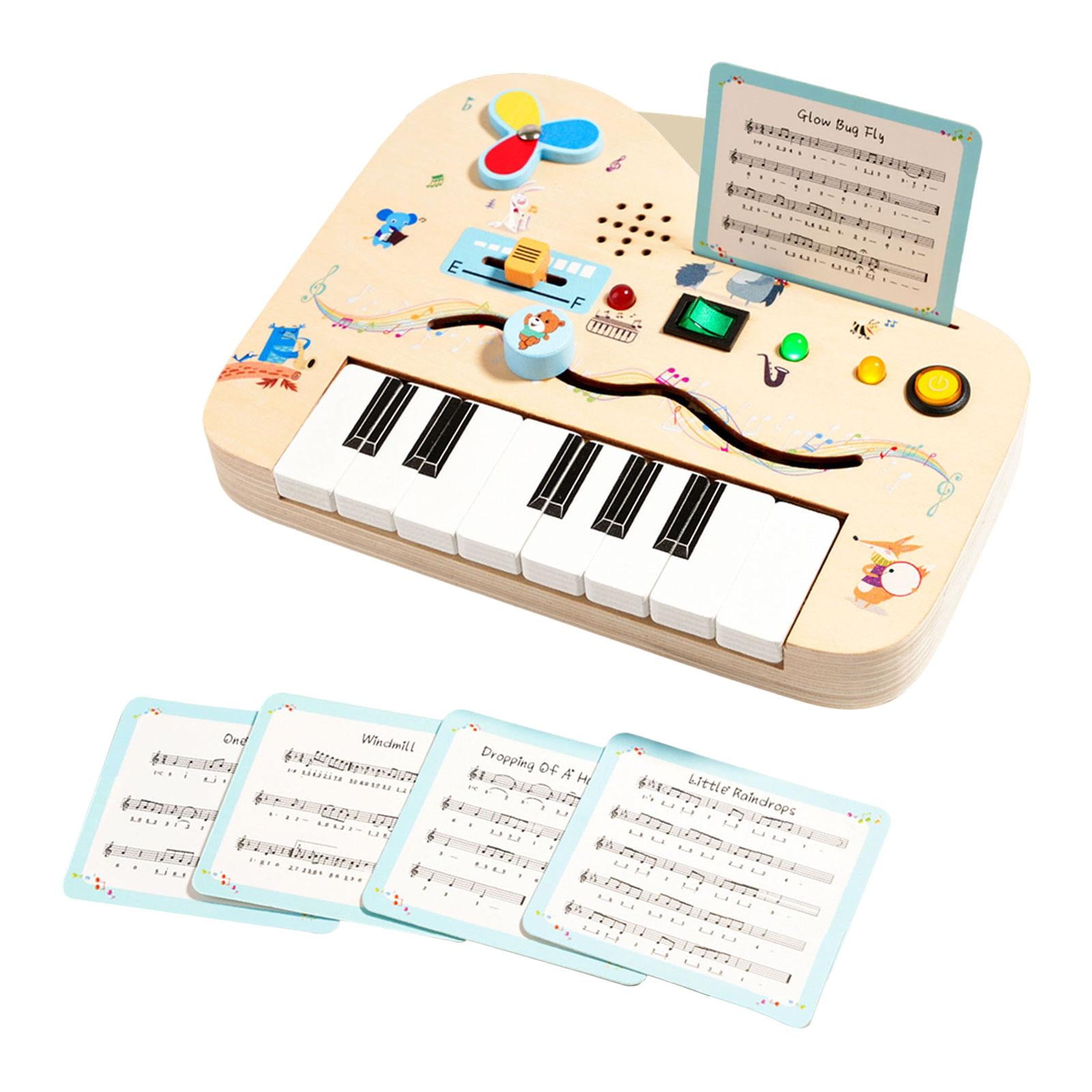 Juguete Montessori De Madera Con Teclado Musical De 8 Teclas, Luces LED Y 6 Sonidos De Animales, Para Niños De 1 A 3 Años, Pilas AAA No Incluidas