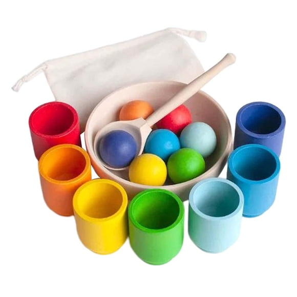 Rainbow Balls In Cups Juego De Mesa Montessori Con Tazas Y Bolas 7 Colores