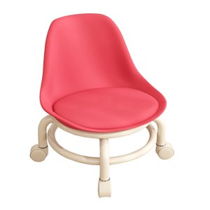 Bothyi - Taburete Rodante Redondo Bajo Con Ruedas Taburete De Pedicura Para Fitness Office Garage Red