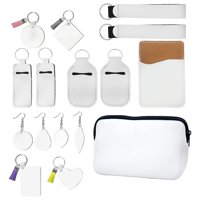 Magideal - Kit De Sublimación En Blanco De 32 Piezas, Artesanía De Transferencia De Calor Por Sublimación Diy, Accesorios De Doble Cara, Ligero, Profesional Para