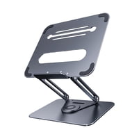 Bothyi - Soporte Para Computadora Portátil Para Escritorio Con Base Giratoria 360 Elevador Para Computadora Portátil Doble Eje Giratorio Gris