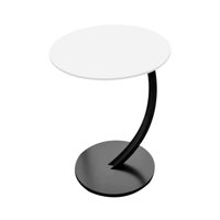 Global Latin Group - Mesa Lateral Con Diseño Curvo Para Sala Y Dormitorio Negro 61