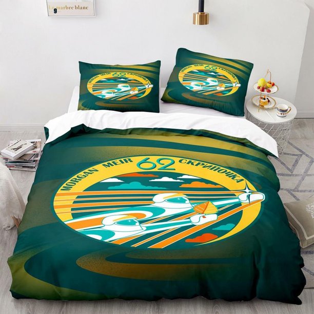 Nasa Mars Logo Quilt Duvet Cover Set Comforter Cover Bedroom Decor 3-Piece Bedding Set