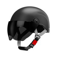 Magideal - Casco De Motocicleta Vintage Para Adultos, Hombres Y Mujeres, Para Bicicleta Y Motocross, Color Negro.