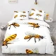 thumbnail image 1 of x975 Bed SheetsHoney Bee Duvet Cover Set, Black White Printing Piece Bedding Set, Twin/Full Size Crown Quilt Cover for Girls Boys 3-Piece Bedding Set (1 Duvet Cover + 2 Pillow Shams) nj975, 1 of 5