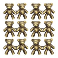 Magideal - Alfileres De Botón Para Jeans Hebillas Sujetador De Aleación Oso Retráctil Apretar Cintura Botón Pin 6 Pares Conectores Desmontables Para Jean Falda P D