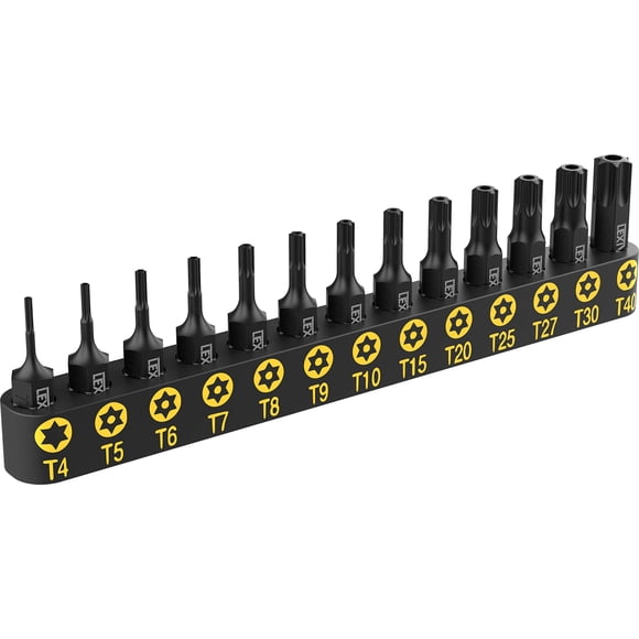 Juego de puntas Torx de seguridad LEXIVON de 13 piezas, T4 a T40