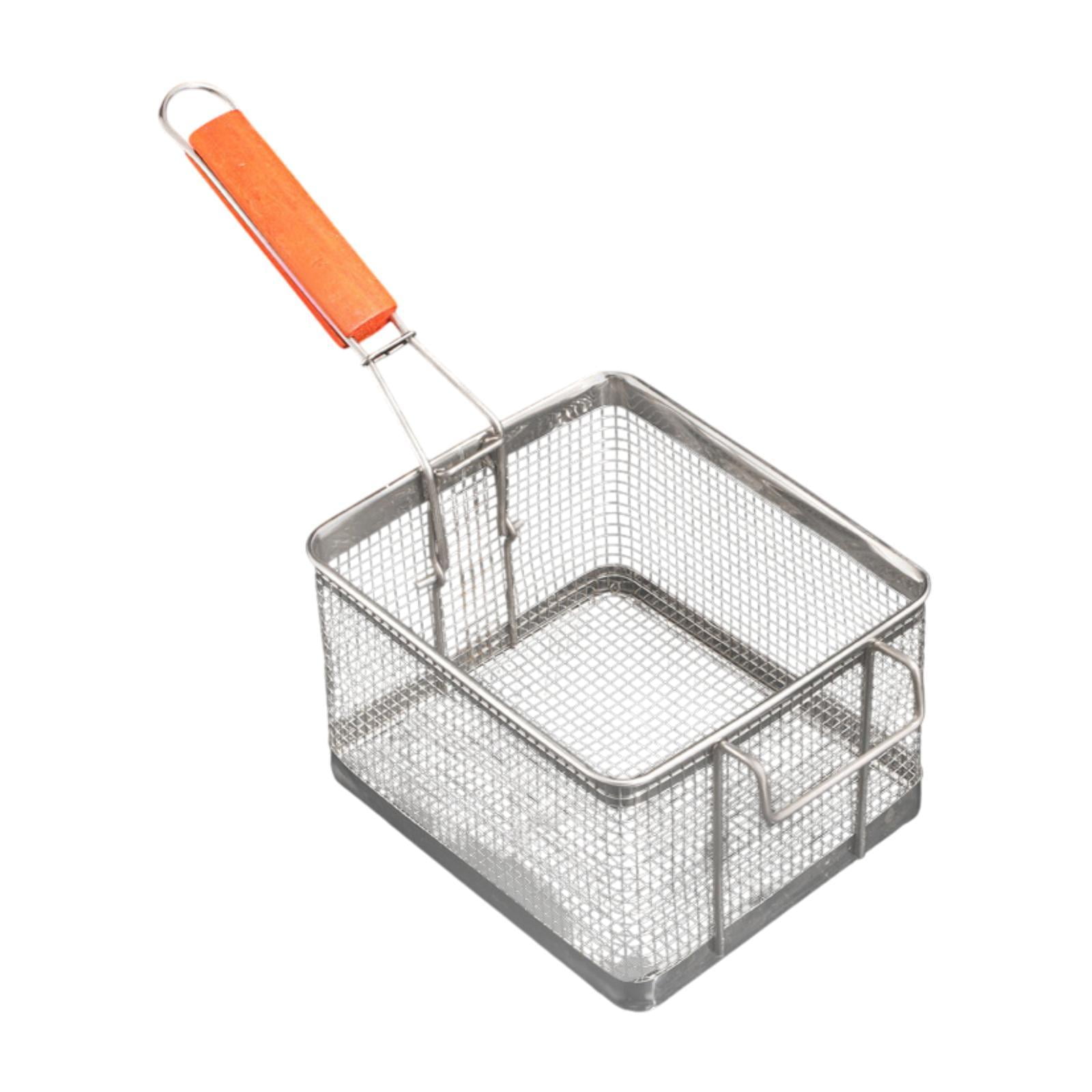 Magideal - Cesta De Frito Deep, Filtrante De Freing Herramienta De Cocción Múltiple Colgando Frito Para Servir Cesta De Acero Inoxidable Para Chips Caseros De S