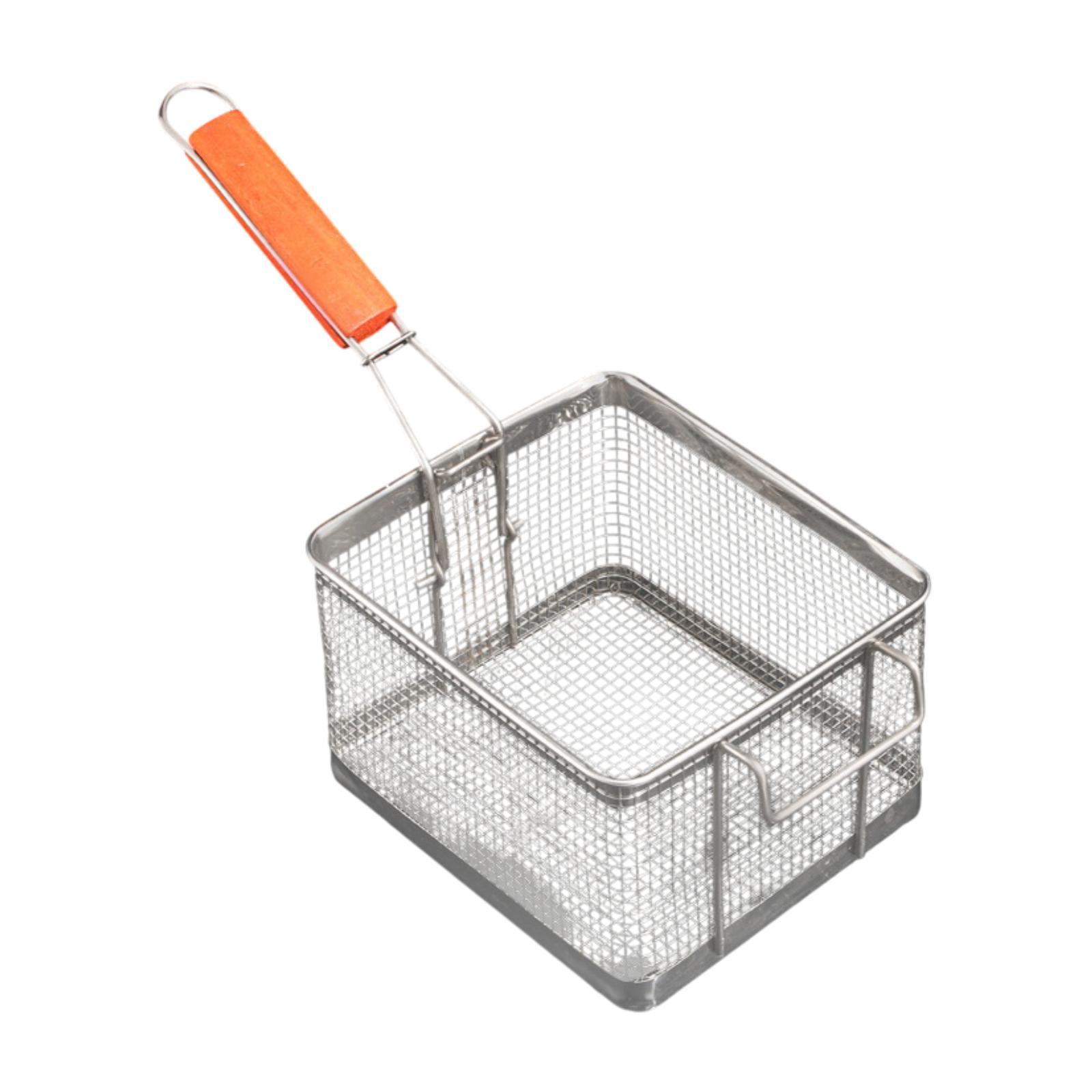 Magideal - Cesta De Frito Deep, Filtrante De Freing Herramienta De Cocción Múltiple Colgando Frito Para Servir Cesta De Acero Inoxidable Para Chips Caseros De S