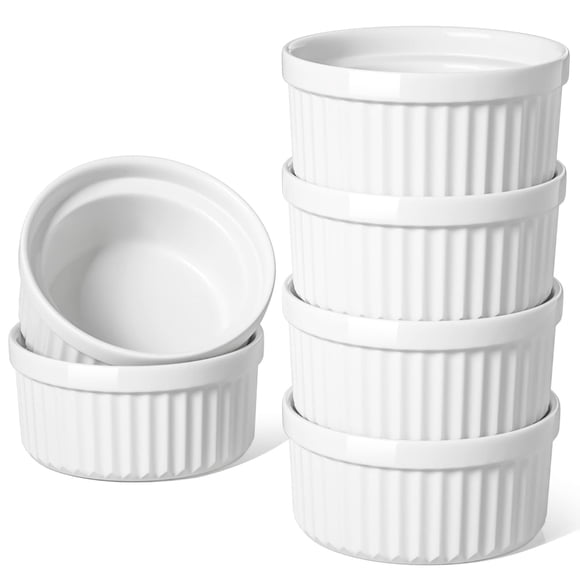 Juego de 6 cazuelitas blancas LE TAUCI de 240 ml