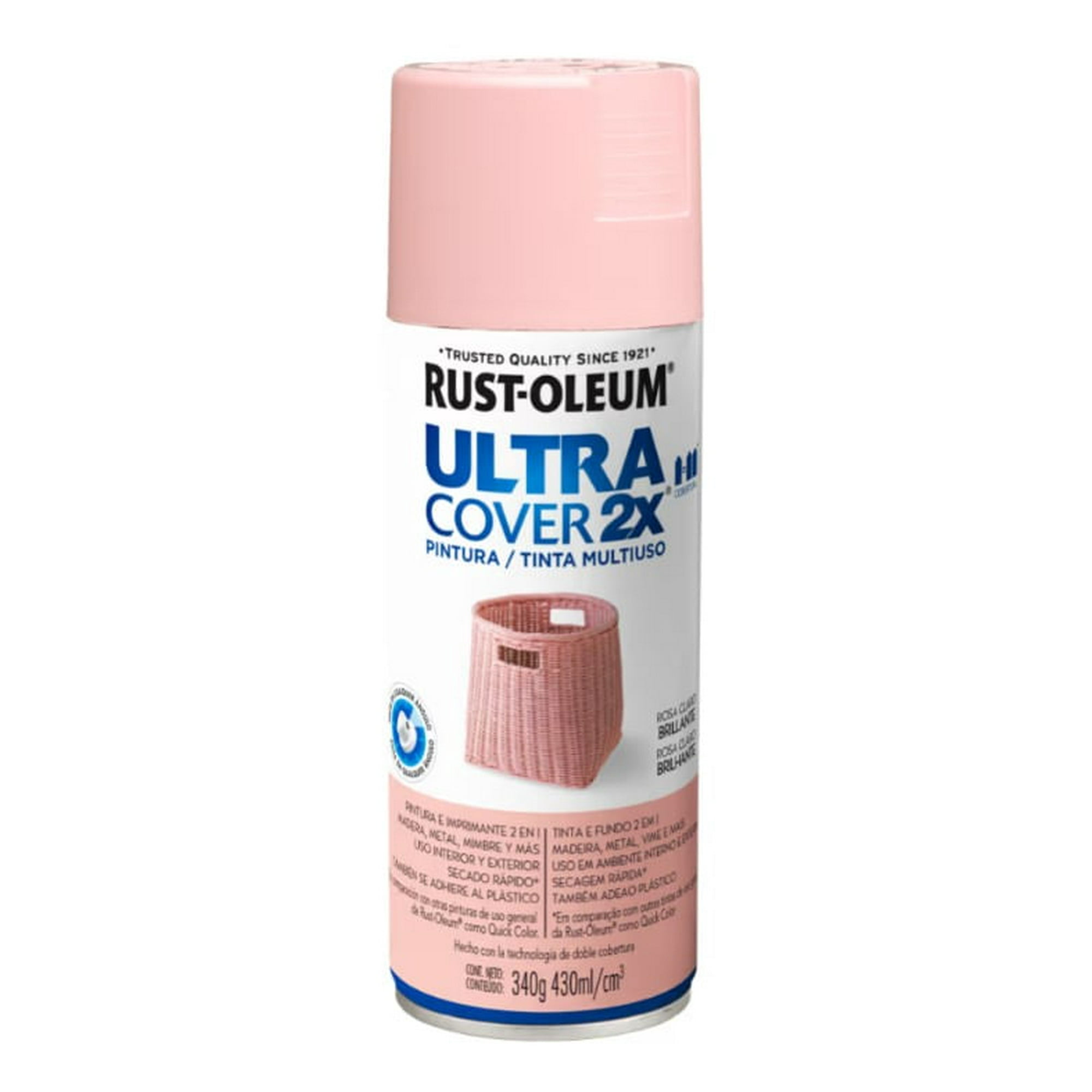 Rust-oleum - Pintura En Spray Ultra Cover 2x Multiuso Rosa Claro Brillante 340 G