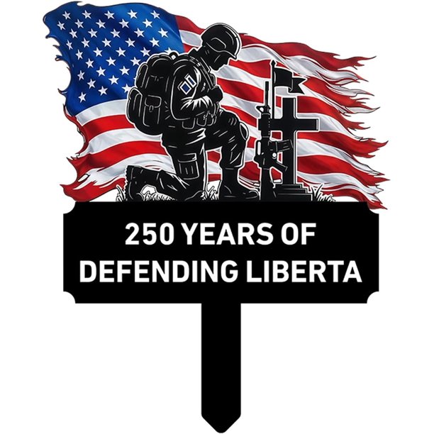 Estaca jardín metal 250 años defendiendo hierro patriótica decoración 4 julio