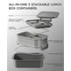 thumbnail image 4 of Set de loncheras Bento KEMETHY para adultos con bolsa térmica de 2,19 L, color gris, 4 of 8