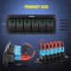 thumbnail image 2 of Panel de interruptores basculantes Nilight de 6 posiciones, 12V/24V, LED verde, 18 x 7 x 7 cm, 2 of 8