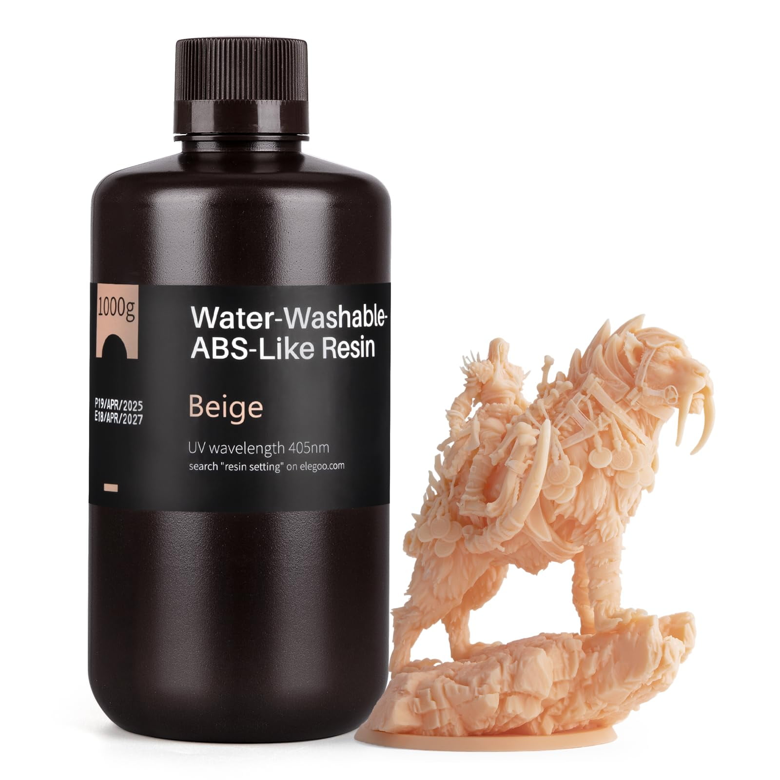 Impresora 3d De Resina Elegoo, Lavable Con Agua, Tipo Abs, 1 Kg, Color Beige