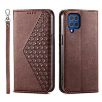 Funda Flip Foxdock Para Samsung Galaxy M62 , Estilo Billetera Con Diseño Rombo, Correa De Mano Y Soporte, Uso Diario