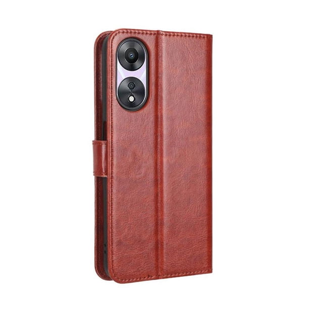 Funda tipo libro para OPPO A58 5G, cartera todo‑en‑uno, funda multifuncional con tarjetero y correa de muñeca desmontable