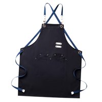 Magideal - Delantal Multifuncional Cafetería Delantal De Camarero Delantal De Artista Delantal De Chef Delantal De Jardinería Para Barbacoa Cocina Taller Hornear Negro