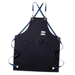 Magideal - Delantal Multifuncional Cafetería Delantal De Camarero Delantal De Artista Delantal De Chef Delantal De Jardinería Para Barbacoa Cocina Taller Hornear Negro