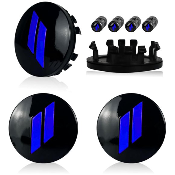 Juego de 4 tapas centrales RUIHEDAHB 63 mm azul estilo Dodge