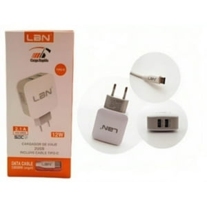 Lbn - Cargador Con Cable Tipo C 2 Puertos Usb Lbch11-Tc