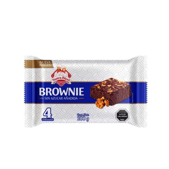 Brownie Sin Azúcar Pack 4Un, 200 g
