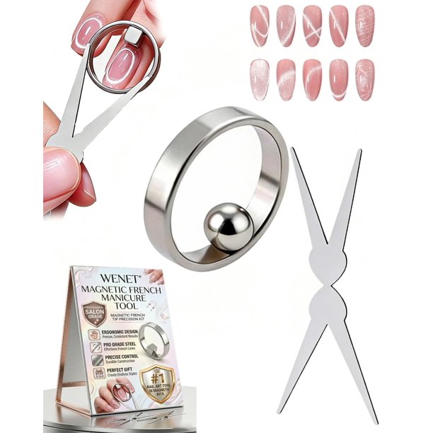 Imán anillo uñas forma anillo ojo gato fuerte Y anillos herramienta bricolaje arte uñas