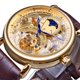thumbnail image 1 of Reloj Mecánico para Hombre de Diseño Clásico de Moda con Esfera Dorada Real, Manecillas Azules y Correa Retro de Cuero Marrón, 1 of 8