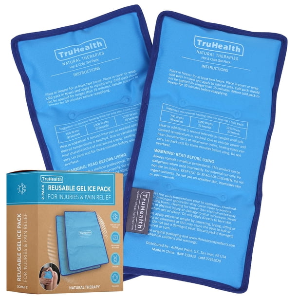 Paquete de hielo Truhealth, reutilizable, paquete de gel frío y caliente para lesiones, 2