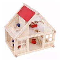 Genérico - Casa De Muñecas De Madera Muebles Niñas + Set Familia Real
