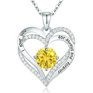 Collar Heshpaws Love Pendant Doble Corazón Con Zirconia