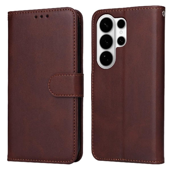 Funda Billetera para Samsung Galaxy S26 Ultra con Porta Tarjetas y Soporte Ajustable Marrón
